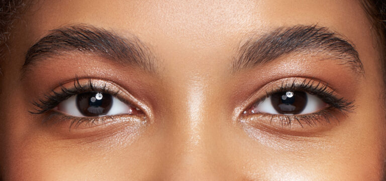 Beautiful female eyes with long eyelashes